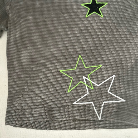 Designer Mish Boys Gray Waffle Knit Shirt with Star Accents - Picture 3 of 8